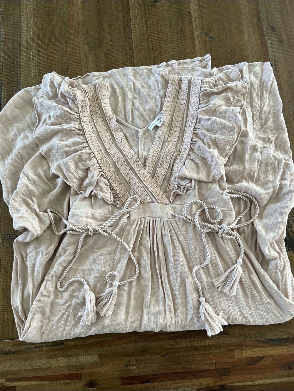 Baltic Born Beige Crochet-Trim Blouse